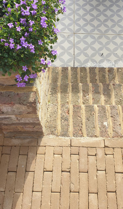 Steps to sunken courtyard